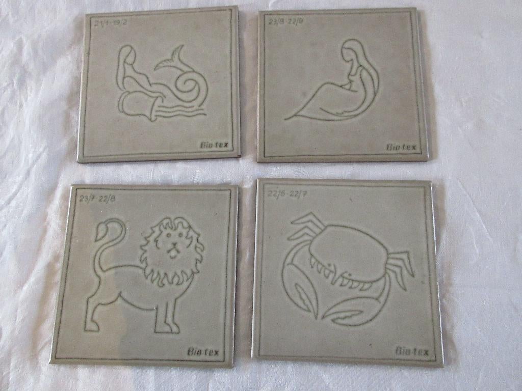 4 carreaux céramiques BIOTEX horoscope Marrazi CERAMICHE, Enlèvement