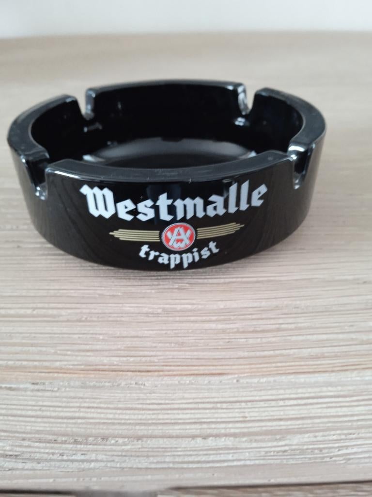 Vintage glazen asbak Tappist/tripel van Westmalle, Ophalen of Verzenden, Zo goed als nieuw