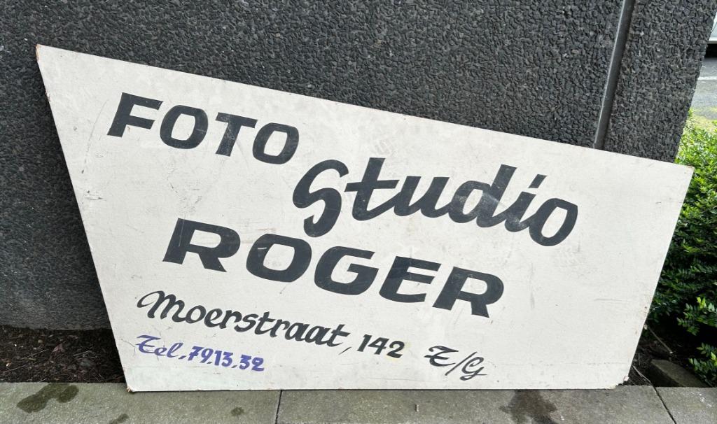 Reclamepaneel Foto Roger, Wetteren 1960s, Ophalen, Gebruikt, Reclamebord