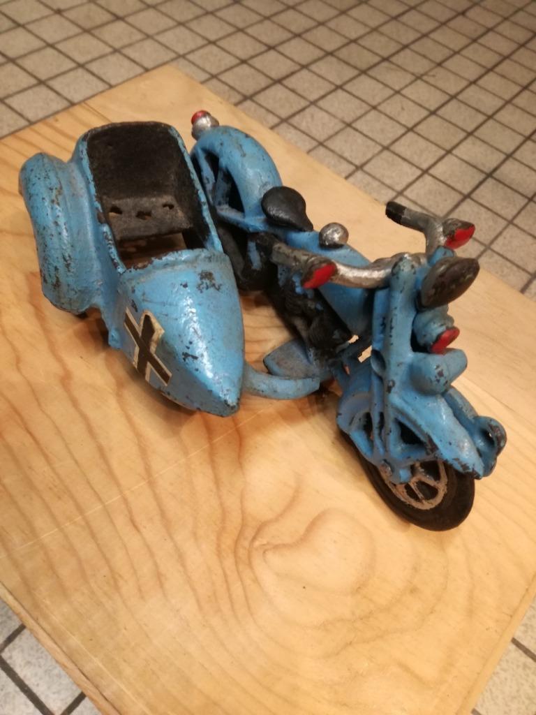 Jouet en fonte Hubley Motorcycle Patrol avec side-car, Enlèvement ou Envoi, Utilisé, Motos