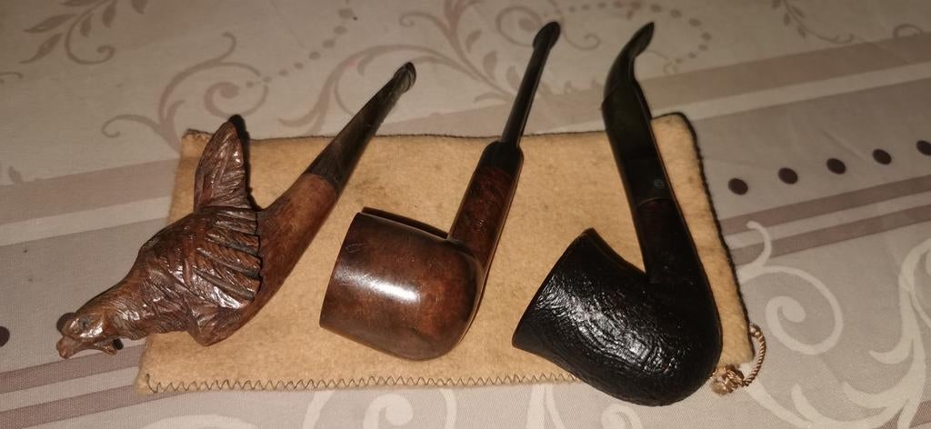 2 pipes Bruyère anciennes et 1 de Denicotea, Enlèvement ou Envoi, Comme neuf, Narguilé