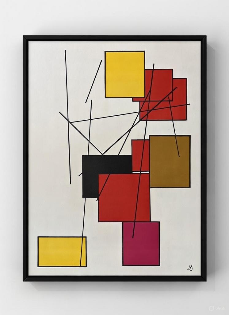 Geometrische Harmonie (Abstract Geometric), Antiquités & Art, Art | Lithographies & Sérigraphies, Enlèvement ou Envoi