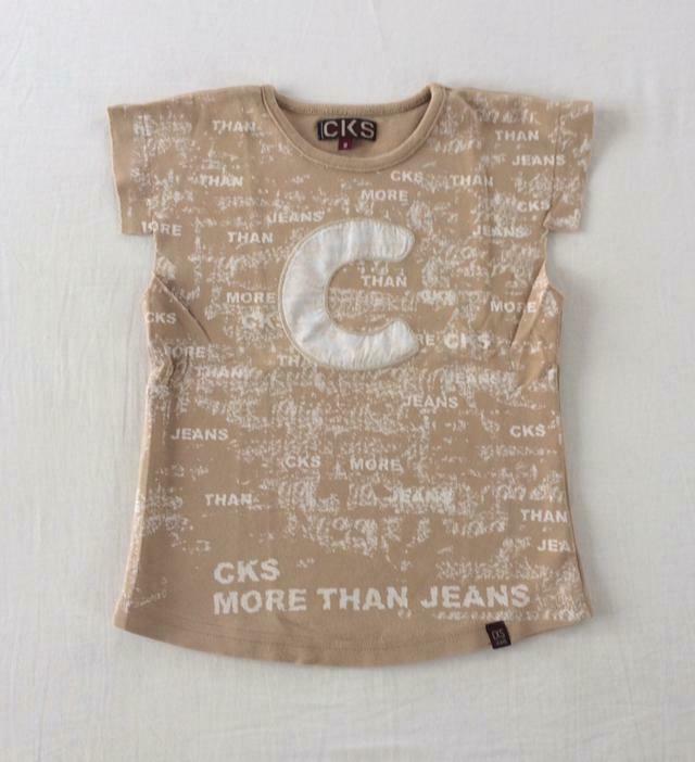 meisjes t-shirt CKS 10 140 t-shirtje zandkleurig, Gebruikt, Meisje, Ophalen of Verzenden, CKS
