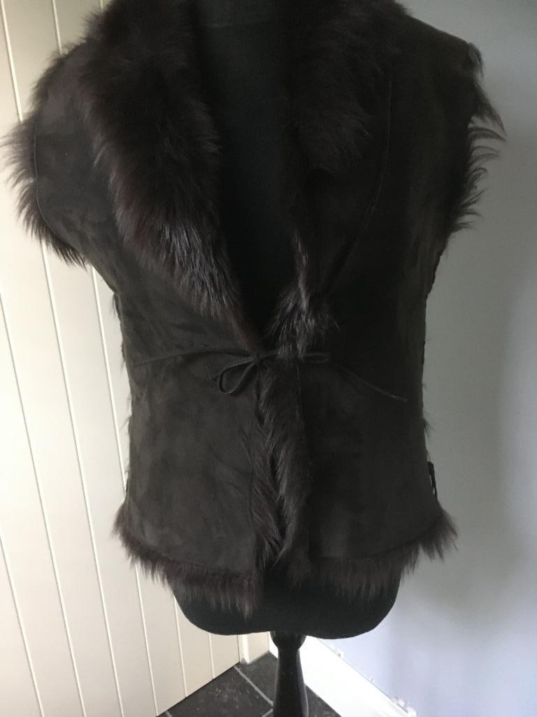 Scapa donkerbruine daim bodywarmer - M (38/40), Maat 38/40 (M), Scapa, Bruin, Ophalen of Verzenden