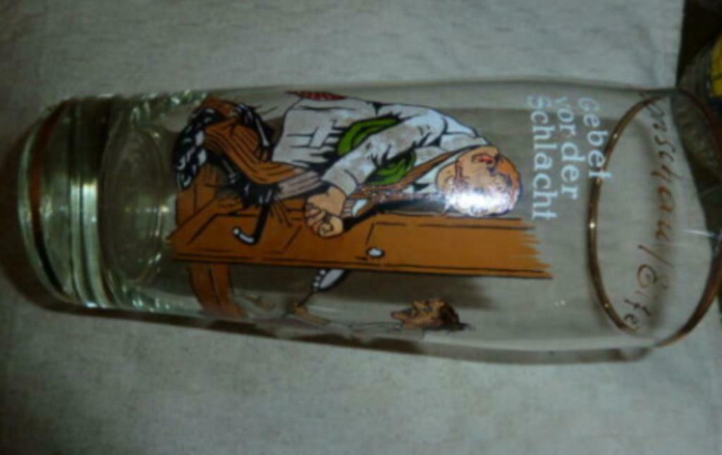 #L bier glas MONSCHAU / EIFEL " Gebet vor der Schlacht "0,5L, Ophalen of Verzenden, Nieuw, Bierglas