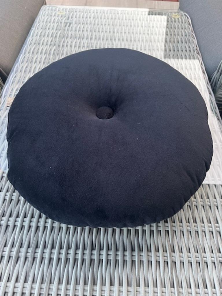 TUIN-STOELKUSSENS ROND 38 CM ZWART, Maison & Meubles, Enlèvement, Neuf, Noir, Rond