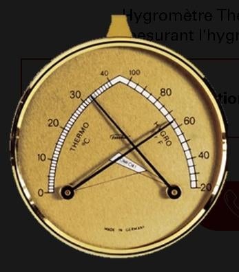 Hygromètre synth. cheveu + thermomètre Fischer F-143, 85 mm, Ophalen of Verzenden, Nieuw, Weerstation
