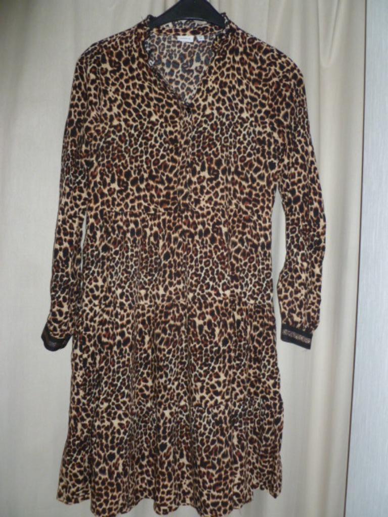 jurk meisjes, maat 152. lange mouw. Name it. tijger print, Ophalen of Verzenden, Zo goed als nieuw, Name it, Meisje