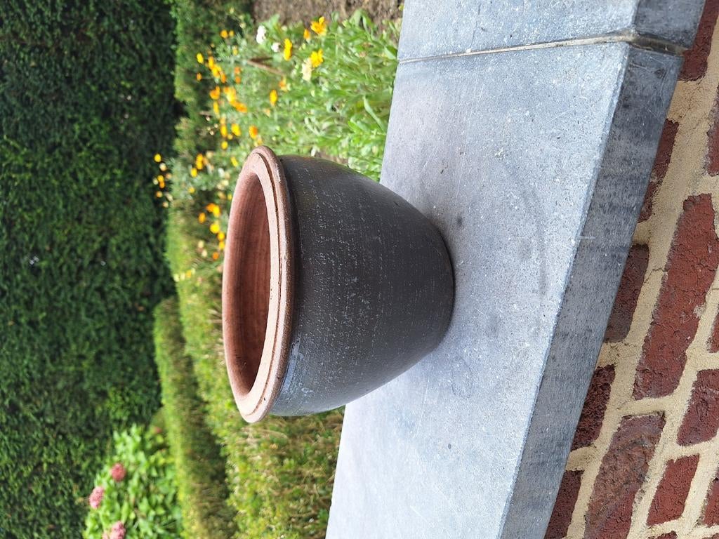 Geglazuurde terracotta bloempot, Ophalen, Zo goed als nieuw