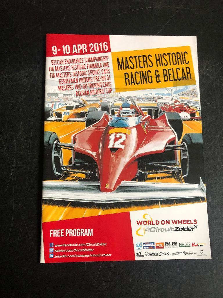 programme 2016 Historic Racing + Belcar Zolder Ferrari, Enlèvement ou Envoi