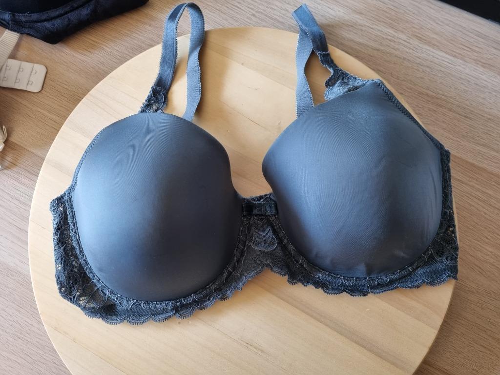 Iyo) Soutien gorge Triumph bleu/gris 100D Neuf S/étiquette, Triumph, Envoi, Bleu, Soutien-gorge