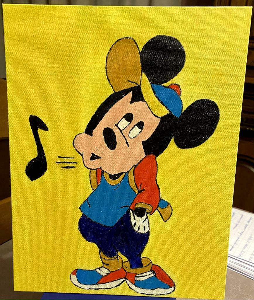 Toile artisanale Mickey, Enlèvement, Neuf