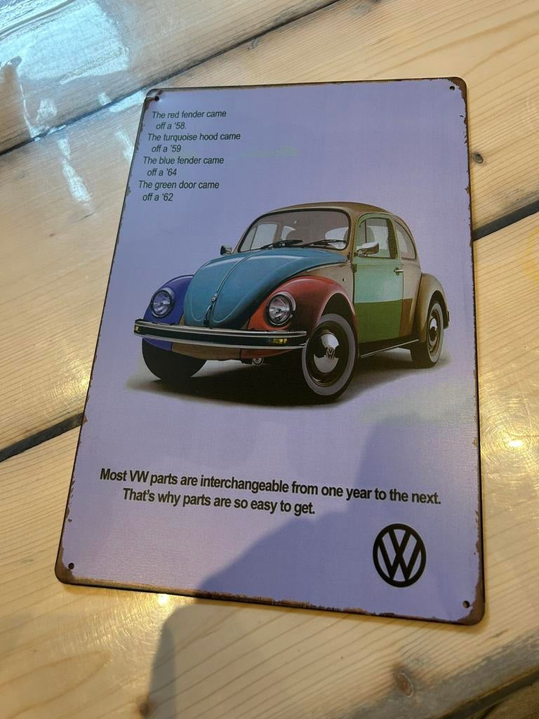 Volkswagen deco wandbord, Ophalen of Verzenden, Zo goed als nieuw