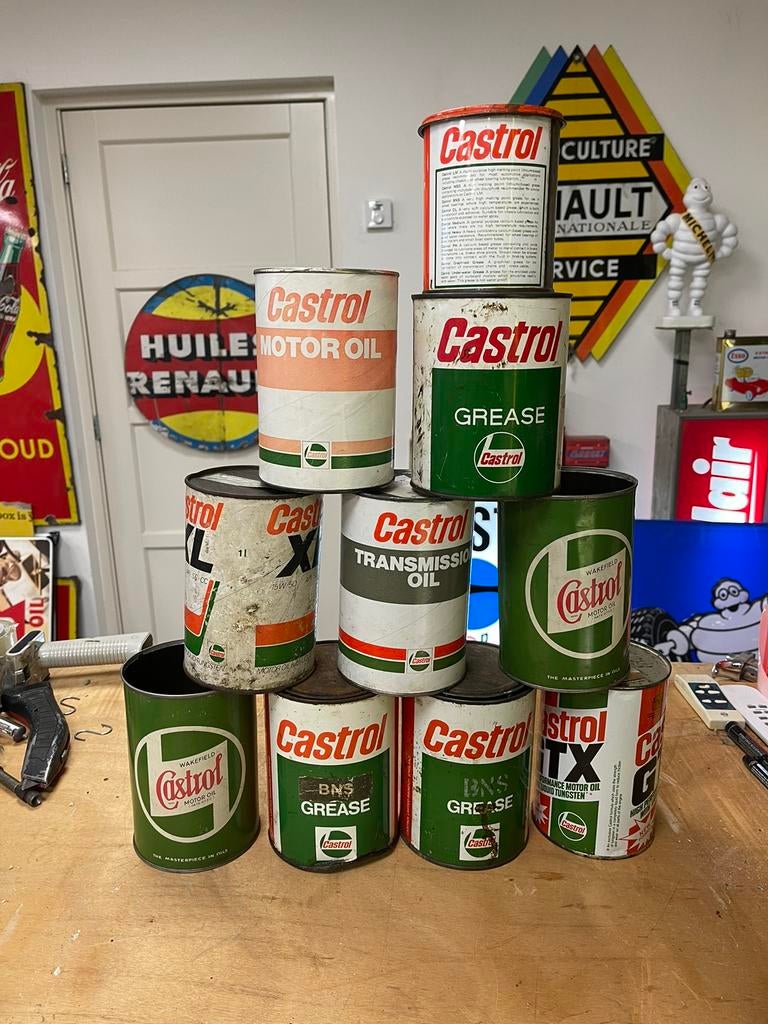 Lot Castrol olie blikken, Verzamelen, Ophalen of Verzenden, Gebruikt, Overige, Overige merken