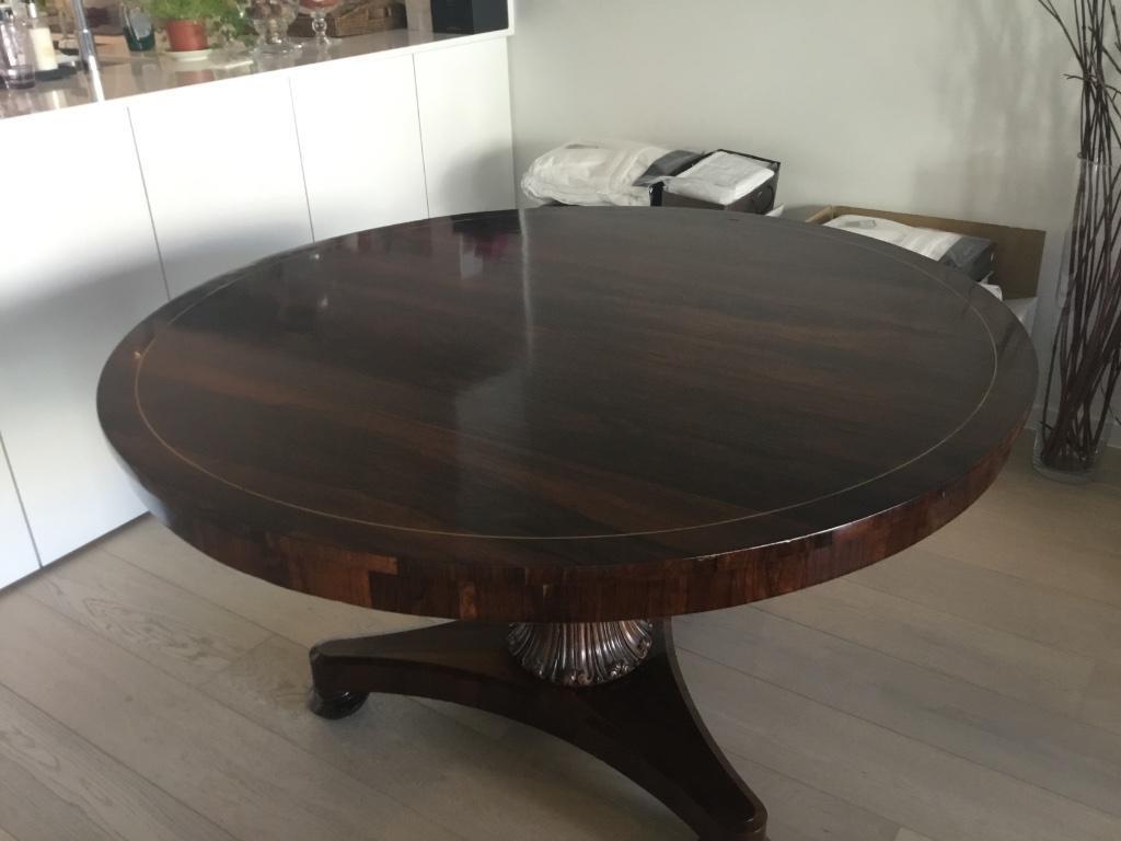 Antieke tafel / English breakfast tafel in rosewood, Huis en Inrichting, Ophalen, Zo goed als nieuw, Vijf personen of meer, Overige houtsoorten