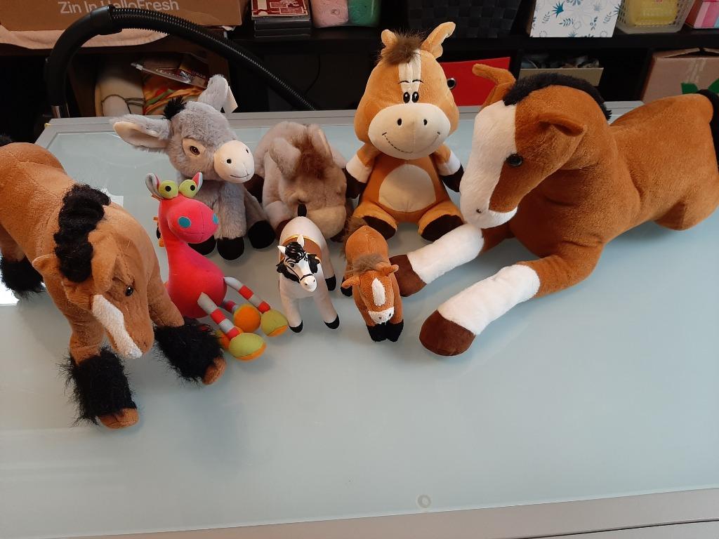 Paarden en ezel knuffels, Enlèvement ou Envoi, Comme neuf, Cheval