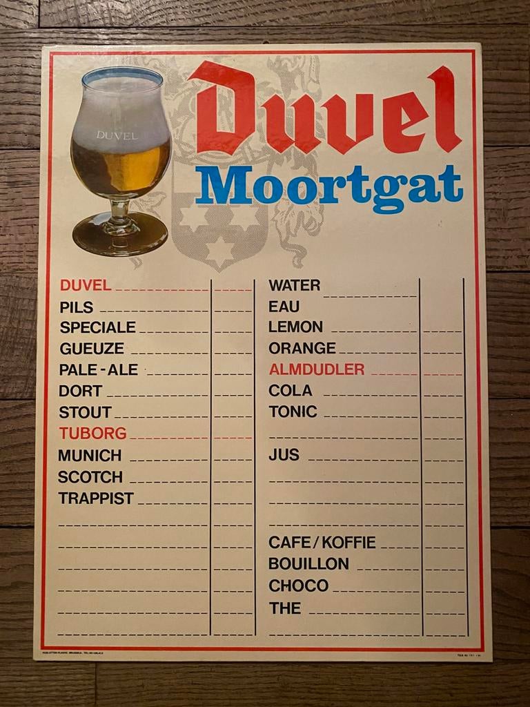 DUVEL prijslijst 1981, Enlèvement ou Envoi, Comme neuf, Autres types, Duvel