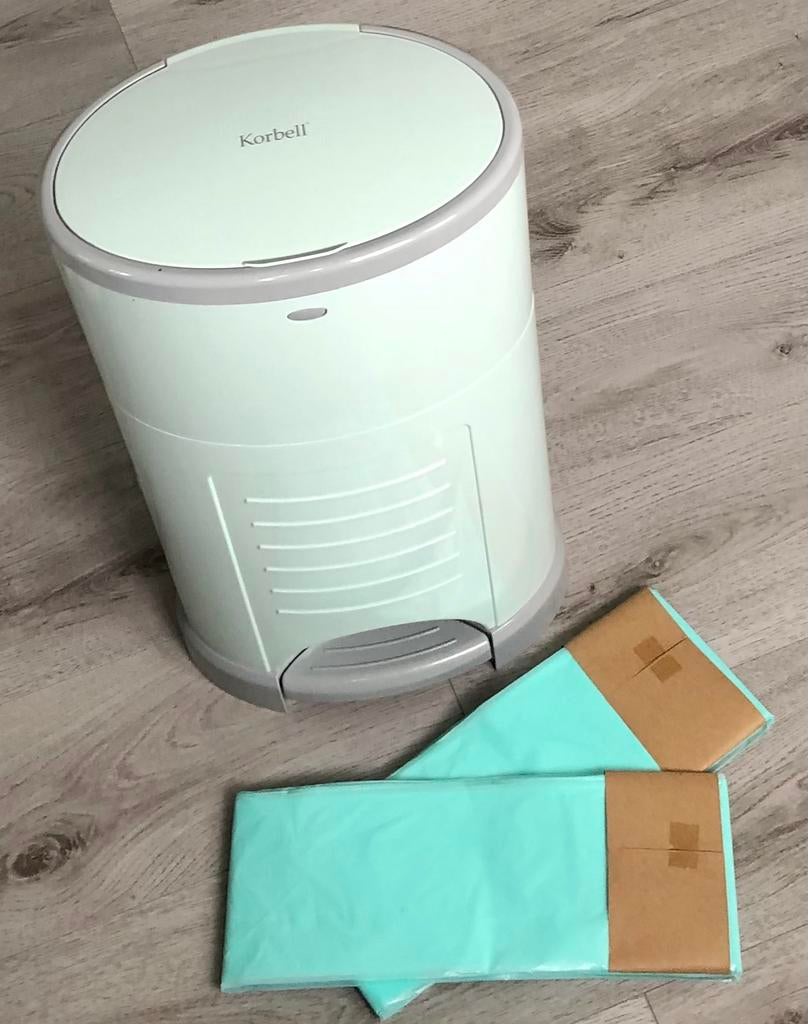 Poubelle couche lange bébé fille garçon menthe gris korbell, Zo goed als nieuw, Luieremmer, Overige merken, Standaard