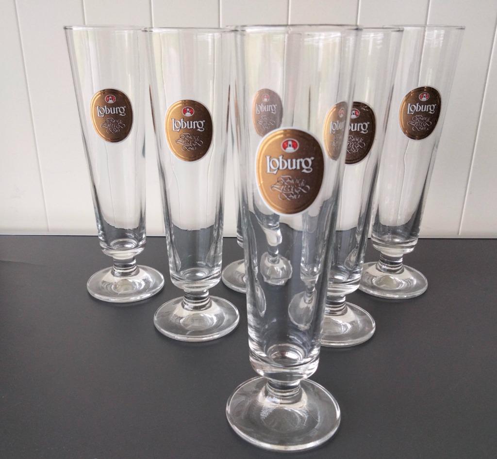 SET van 6 „LOBURG” glazen, Ophalen of Verzenden, Zo goed als nieuw, Bierglas