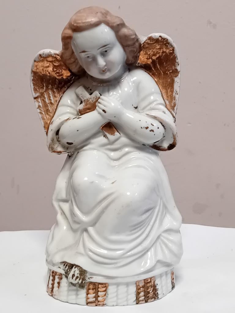 Statue antique d'ange en porcelaine, Antiquités & Art, Enlèvement ou Envoi