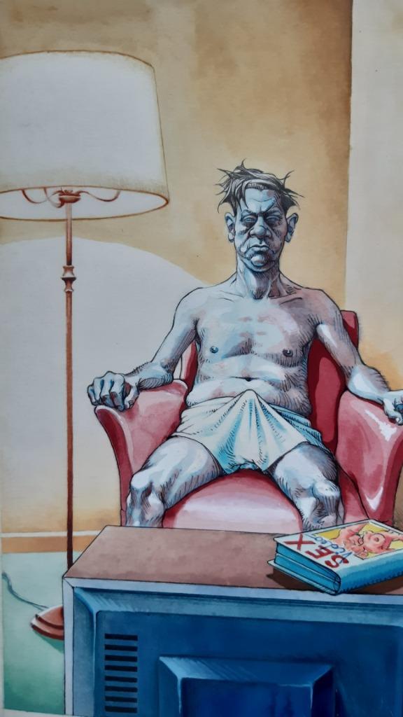 Gouache van Walter De Stoop, Antiek en Kunst, Kunst | Schilderijen | Modern, Ophalen of Verzenden