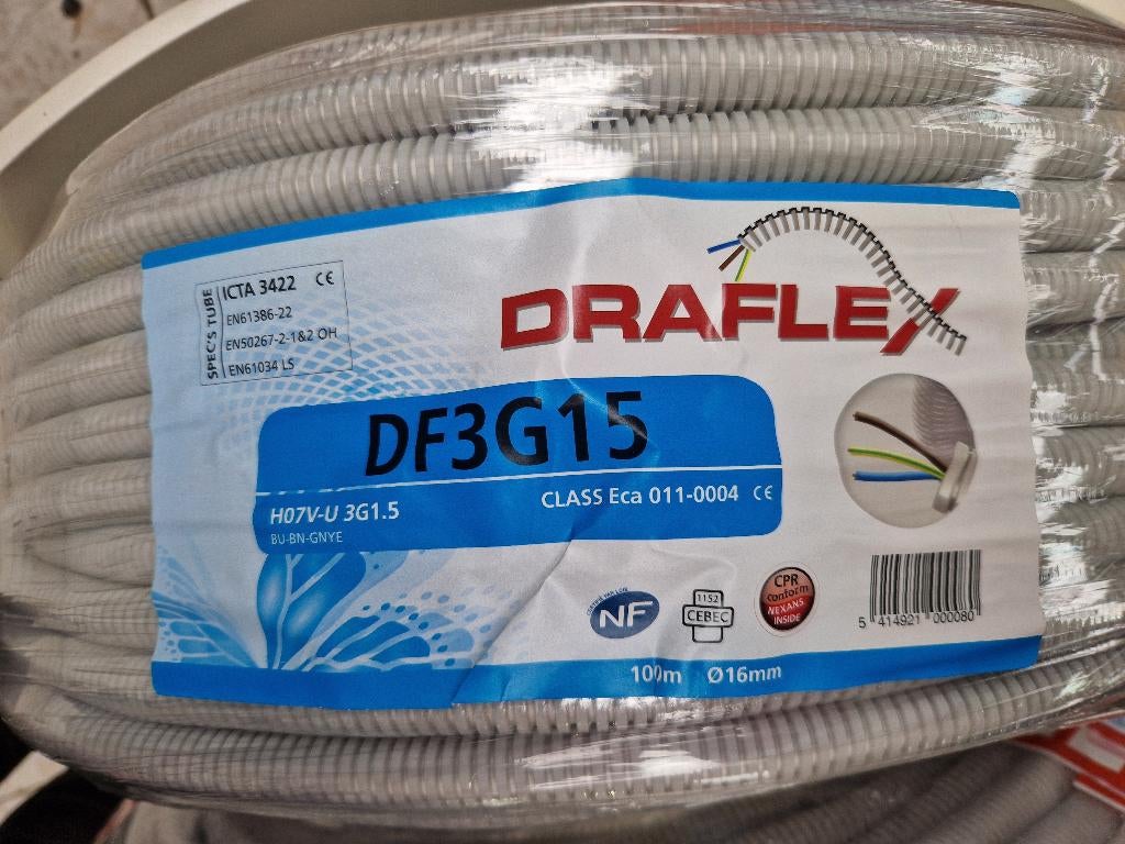 Flex 100m 1,5mm vob, Doe-het-zelf en Bouw, Ophalen, Nieuw