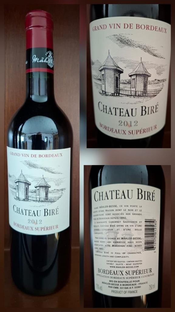 Château Biré Bordeaux Supérieur 2012, Frankrijk, Ophalen of Verzenden, Zo goed als nieuw, Rode wijn