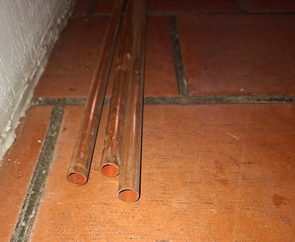 3 Tubes en cuivre 15mm sanitaire chauffage