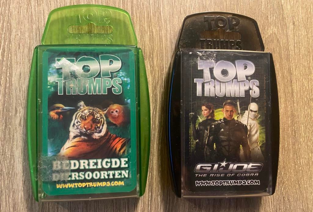 🔥 Top Trumps GI Joe en bedreigde diersoorten., Verzamelen, Speelkaarten, Jokers en Kwartetten, Ophalen of Verzenden, Zo goed als nieuw