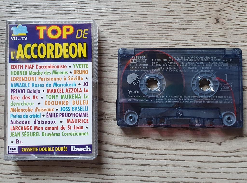 Top De L'accordéon, CD & DVD, Cassettes audio, Utilisé, Originale, 1 cassette audio, Enlèvement ou Envoi