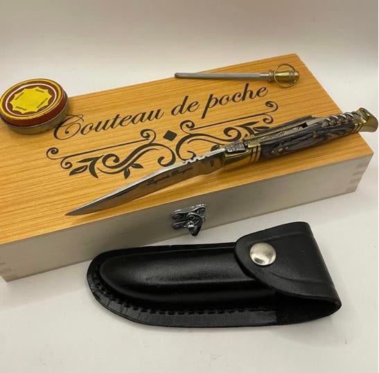 Laguiole Bougna couteaux de poche avec tire bouchon neuf, Enlèvement ou Envoi, Neuf