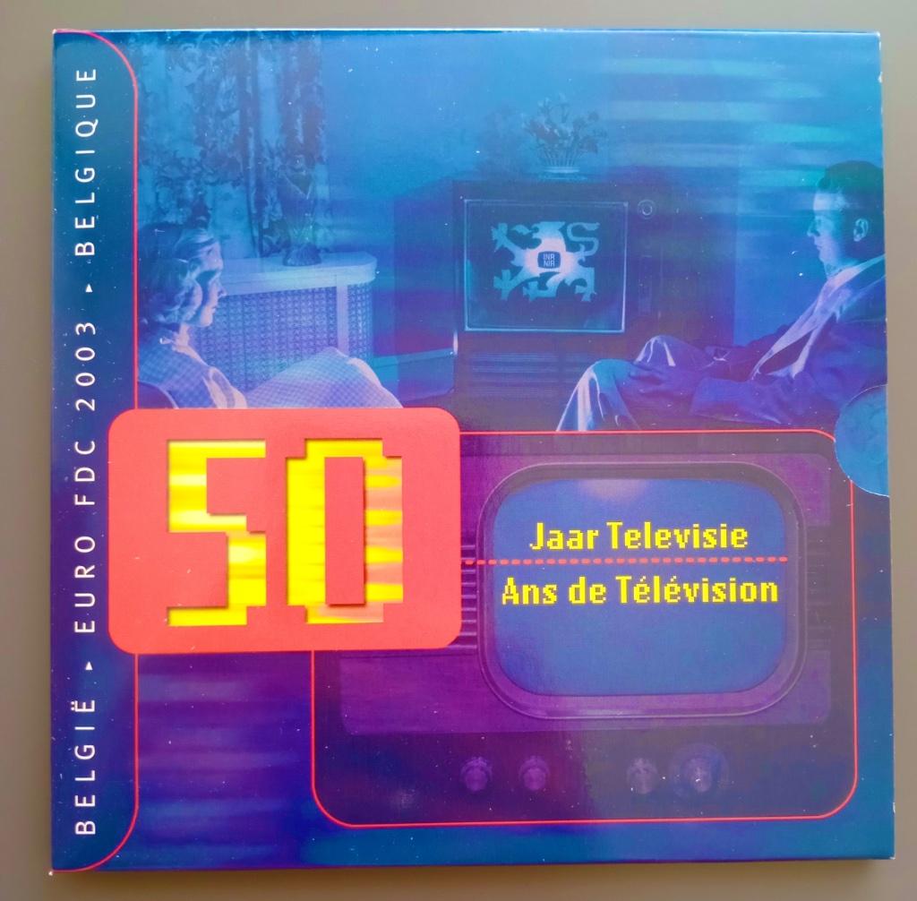 Set Euro Belgium FDC 2003 50 jaar televisie, Postzegels en Munten, Munten | Europa | Euromunten, Ophalen of Verzenden, België