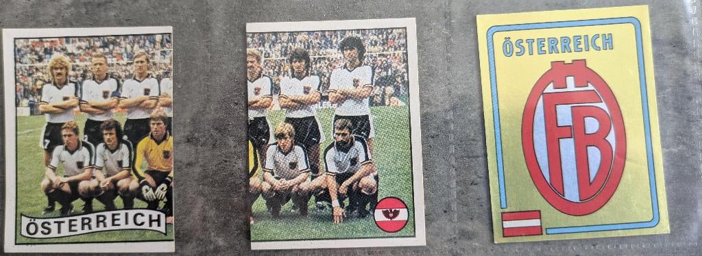 PANINI VOETBAL STICKERS EURO 84 OSTERREICH 3x incl  embleem, Verzenden, Nieuw