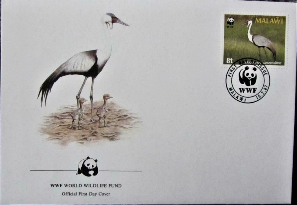 GROTE FDC- WWF- MALAWI- REIGERS., Ophalen of Verzenden, Gestempeld, Dier of Natuur