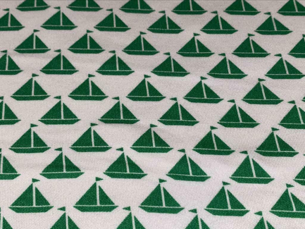 Dikke tricot van Baba met groene bootjes - 45 cm op 200 cm, Hobby en Vrije tijd, Overige materialen, 120 cm of meer, Nieuw, Ophalen of Verzenden