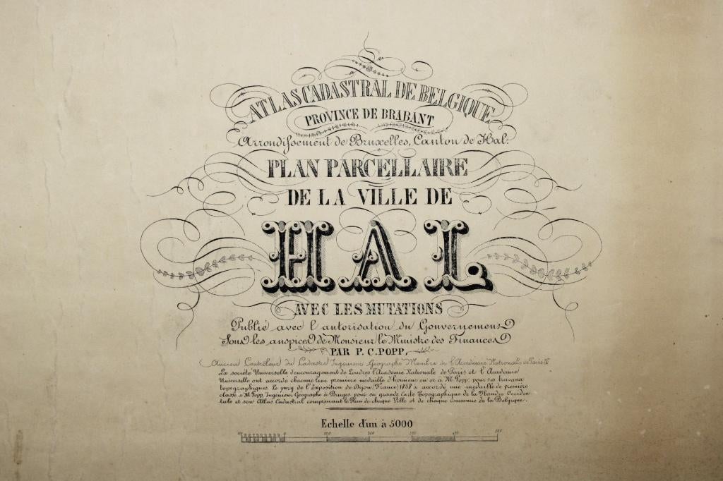 oude kaart (oosten van) Halle, oa Hallerbos, PC Popp, 19eeuw, Antiek en Kunst, Ophalen