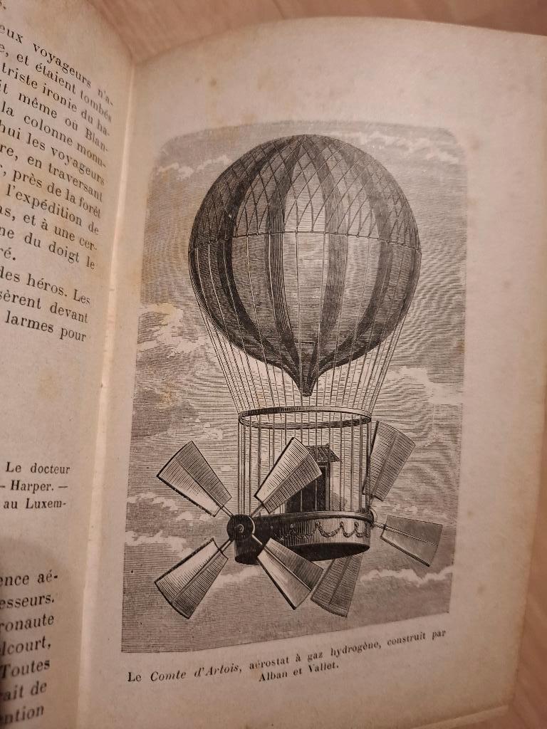 Figuier Les aérostats luchtballon luchtballonnen, Antiek en Kunst, Ophalen of Verzenden