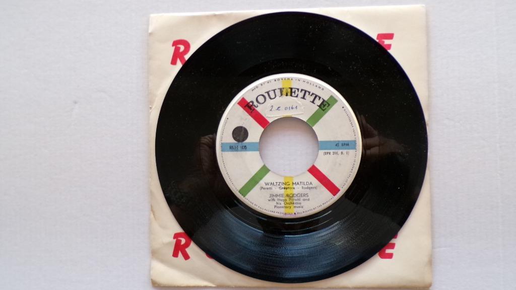 JIMMIE RODGERS - Waltzing Mathilda (45t), Enlèvement ou Envoi, Utilisé, Country et Western