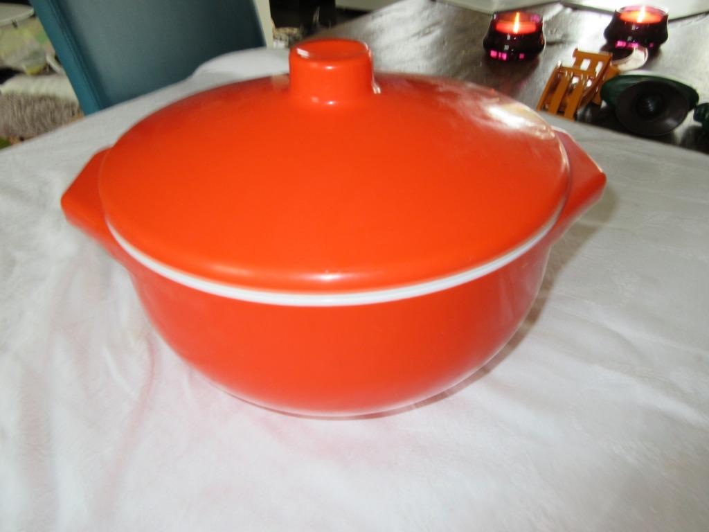 Schott Mainz Jena glass Jenaer glass orange vintage schaal, Ophalen