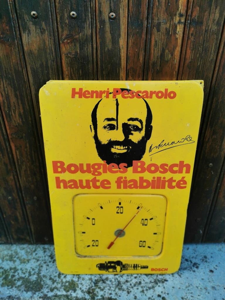 Enseigne plastique Bougies Bosch Henri Pescarolo, Collections, Marques & Objets publicitaires, Enlèvement, Utilisé, Panneau publicitaire