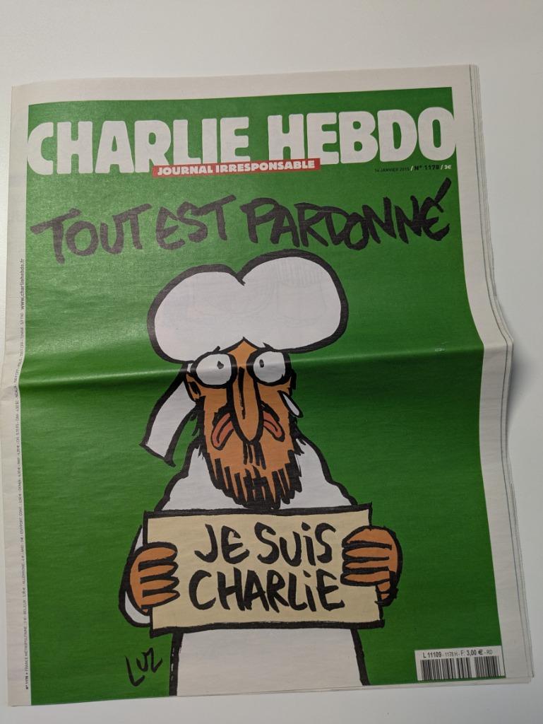 Journal Charlie Hebdo N1178, première édition. Je suis Char, Envoi, Journal