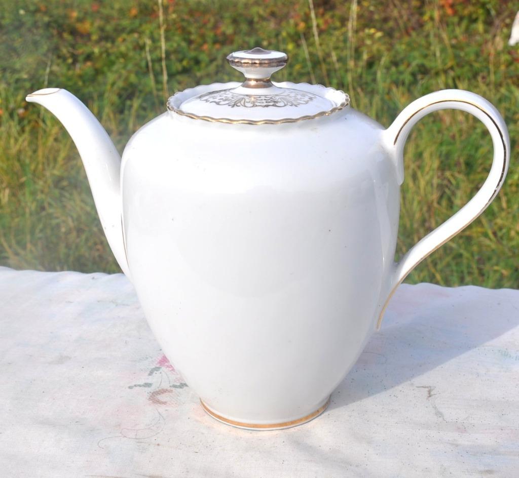 cafetiere porcelaine bavaria blanche et dorée, Ophalen of Verzenden