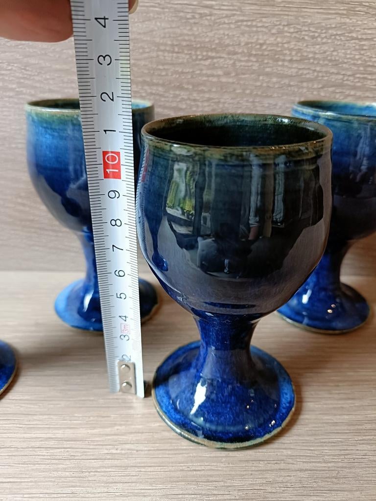 4 gobelets en céramique bleue, Enlèvement ou Envoi, Céramique