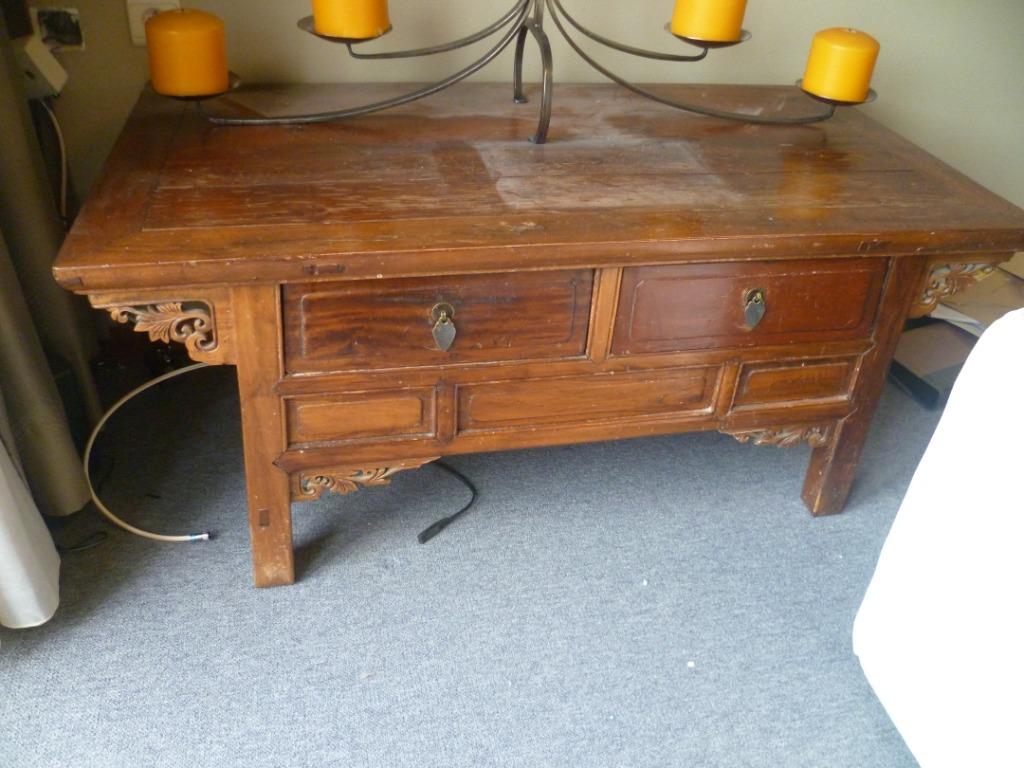 TEAK HOUTEN SALONTAFEL, Enlèvement ou Envoi