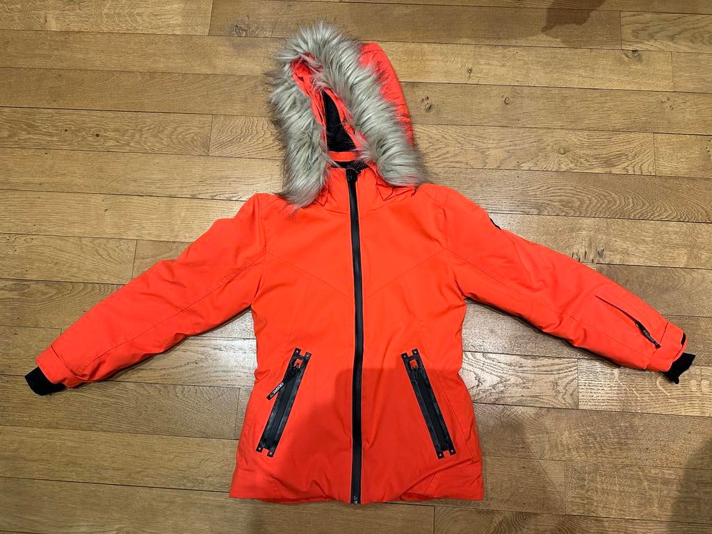 Veste de ski degre 7 enfant 10 ans fille orange fluo, Autres marques, Comme neuf, Enlèvement, Ski