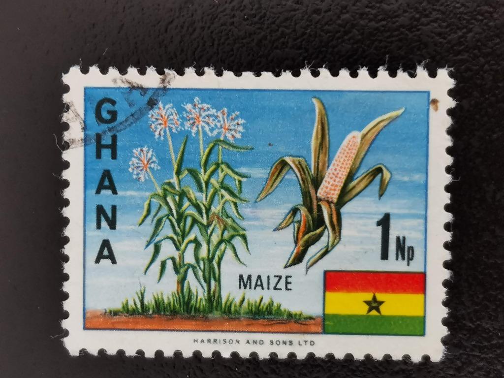 Ghana 1967 - maisplanten en vlag, Ophalen of Verzenden, Gestempeld, Dier of Natuur