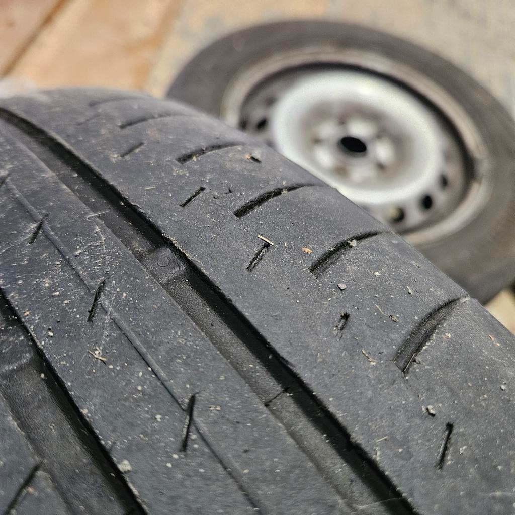 jantes vw caddy2019. pneus étés continental 195/65R15utilisé, 15 pouces, Pneus été, Pneu(s), Enlèvement