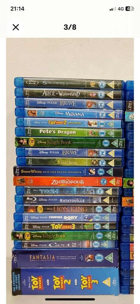 Lot 105 Blu Ray Disney alleen in het Engels!!, Cd's en Dvd's, Ophalen of Verzenden, Gebruikt, Kinderen en Jeugd