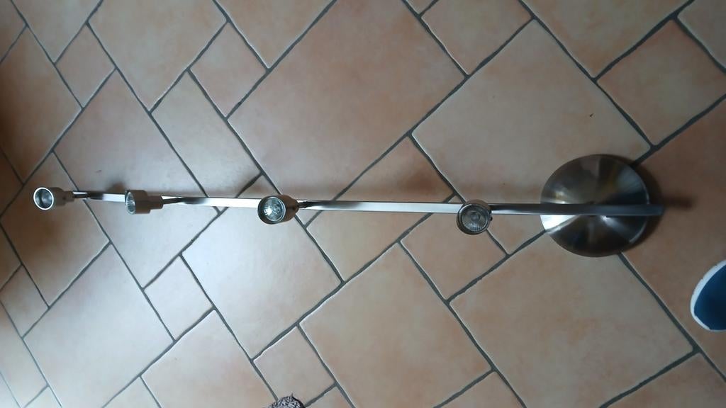 Luminaires plafond inox avec lampes orientable., Ophalen, Zo goed als nieuw, Metaal