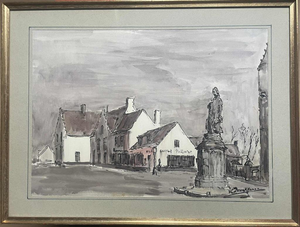 Schilderij Gasthof Pallieter Damme - Walter Jonckheere, Ophalen